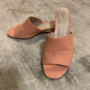 RAYE patent leather peach heel